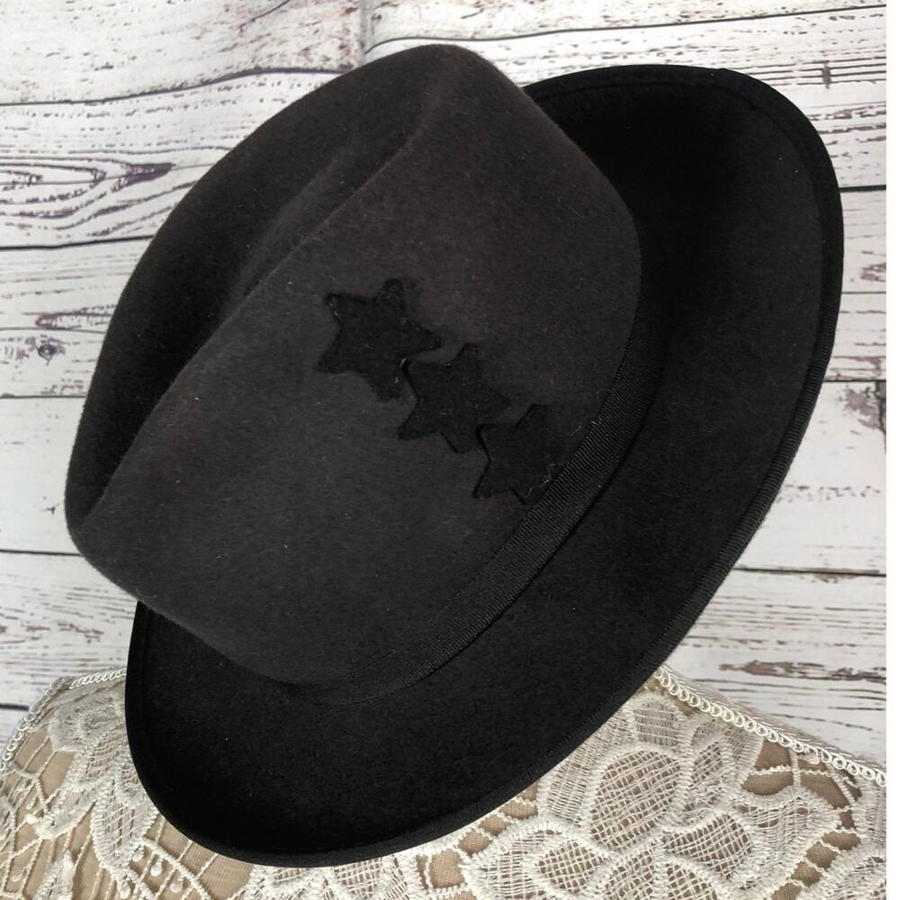 John Callanan Legacy brown wool Fedora hat with 3 stars on side